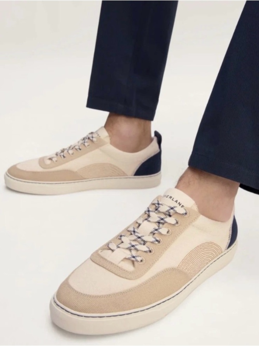 Everlane The Threadbare Beige Canvas Low-Top Sneakers size 8